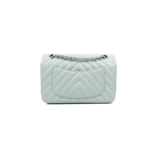 Chanel Mini Reissue 224 Blue Aged Calfskin Silver Hardware