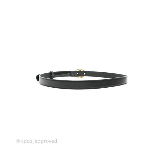 Gucci Double GG Black Calfskin 20mm Belt 80 32