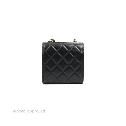 Chanel Mini Quilted Trendy CC Clutch With Chain Black Lambskin Gold Hardware