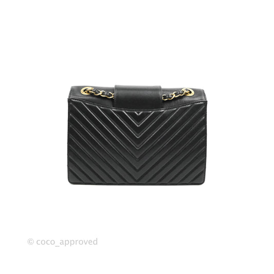 Chanel Mini Collar and Tie Flap Bag Chevron Sheepskin Aged Gold Hardware