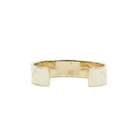 Chanel CC Logo Gold Tone Bracelet Size S 22S