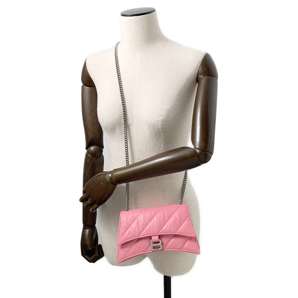 BALENCIAGA Crush 2WAY Shoulder Bag Pink736016 Leather Size XS