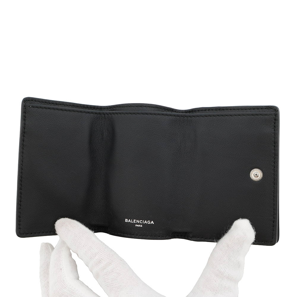 BALENCIAGA Everyday Tri-fold Wallet Black505055 Leather