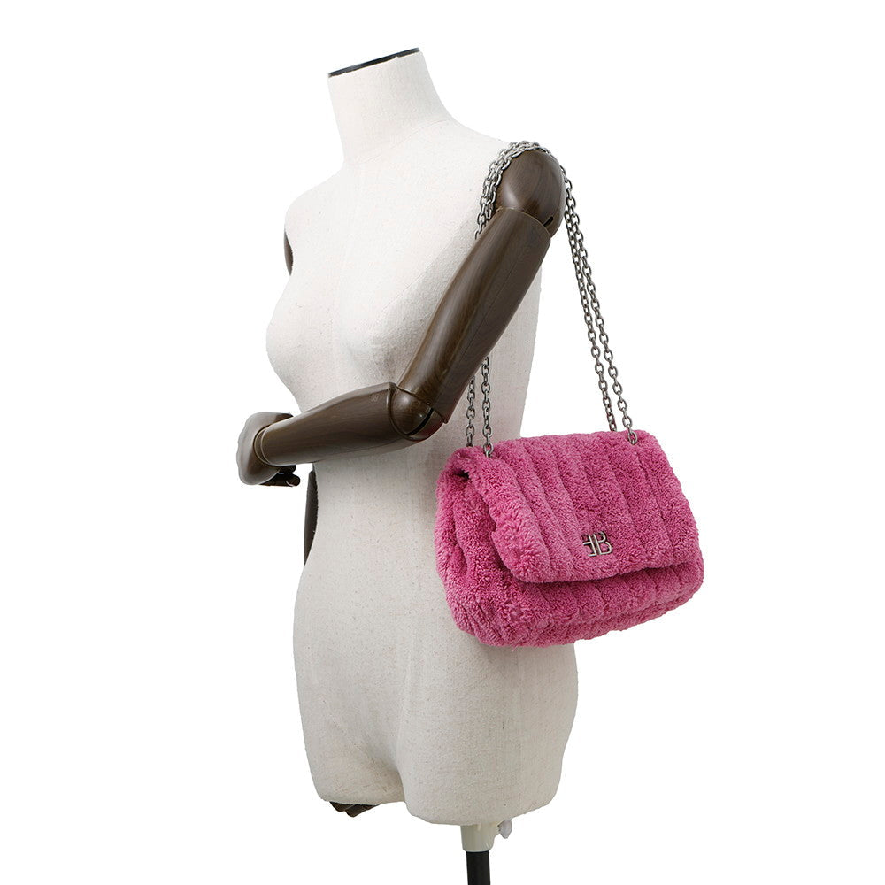 BALENCIAGA Monaco Quilted Chainshoulder Bag Pink7816722 Fabric