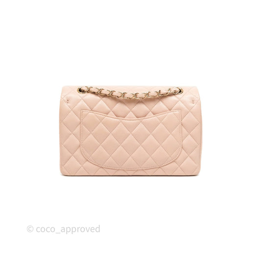Chanel Small Classic Flap Quilted Rose Clair Caviar Gold Hardware