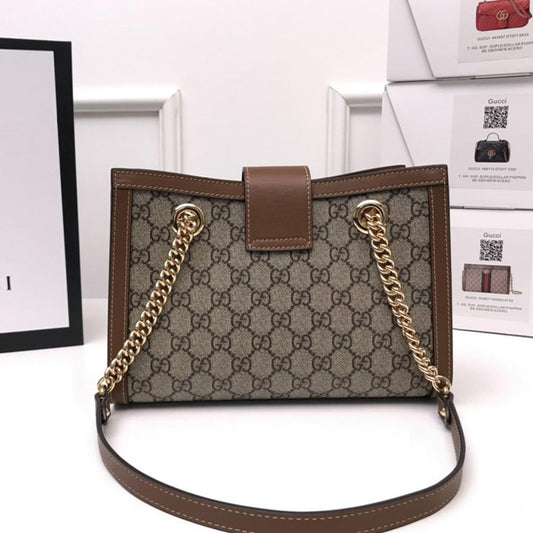 Luxury Gucci Padlock small GG shoulder bag