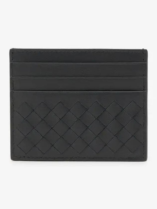 Luxury Bottega Veneta Men's Intrecciato Card Wallet Black