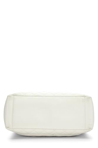 Chanel, White Quilted Caviar Grand Shopping Tote (GST), White