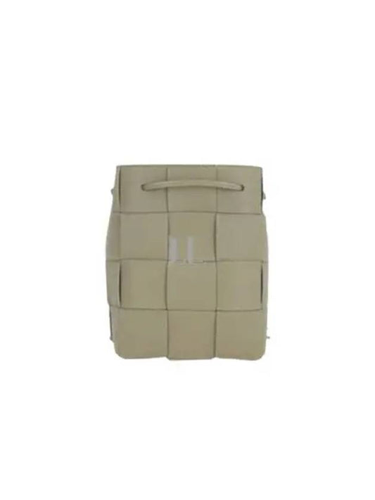Luxury Bottega Veneta Intrecciato Cassette Small Bucket Bag Travertine