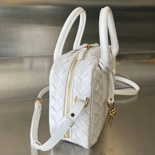 Luxury Bottega Veneta BV GETAWAY SMALL 23CM WHITE LAMBSKIN