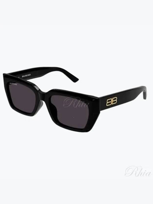 Luxury Balenciaga Eyewear Logo Square Frame Sunglasses Black