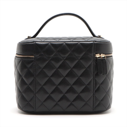 Chanel Matrasse Caviar S Vanity Bag Black G Mirror