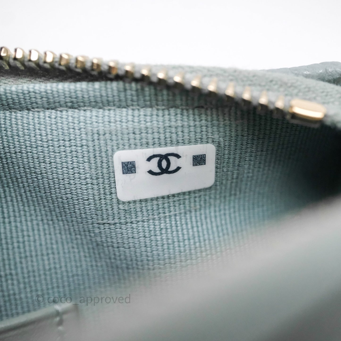 Chanel Clutch on Chain Tiffany Green Caviar Gold Hardware