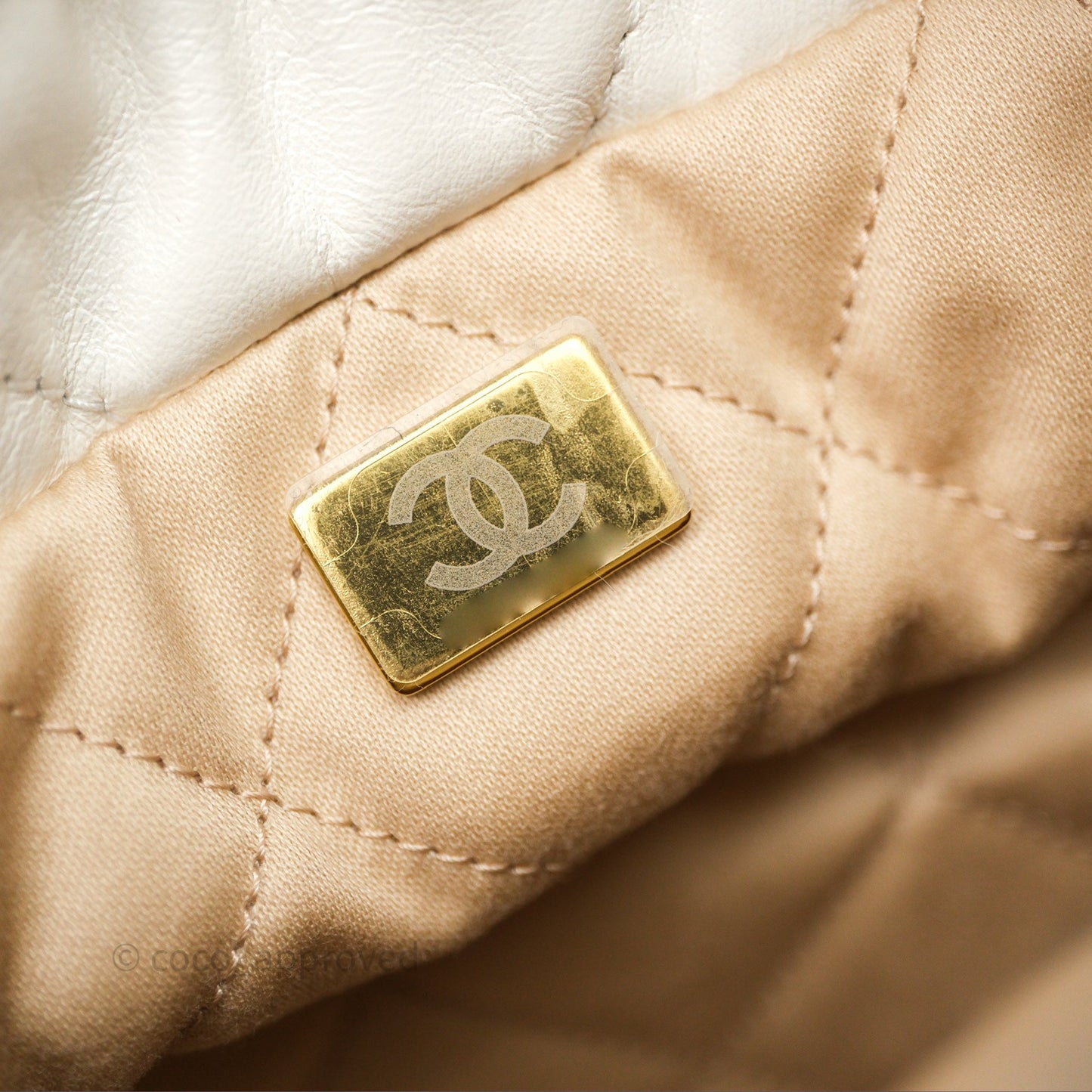 Chanel 22 Mini Bag White Shiny Crumpled Calfskin
