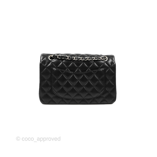 Chanel Small Classic Quilted Flap Black Lambskin Silver Hardware