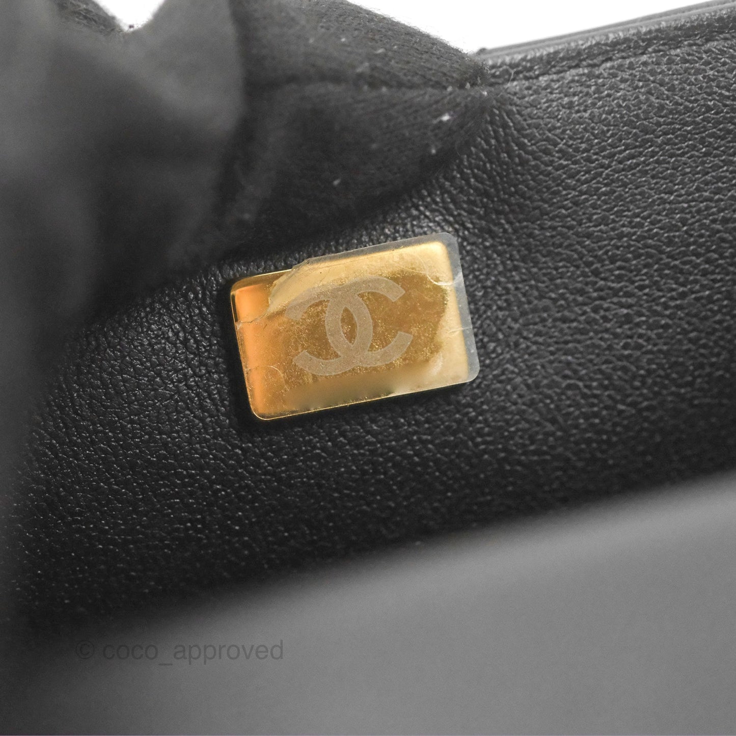 Chanel Mini Rectangle Flap with Crystals Top Handle Black Lambskin 23A