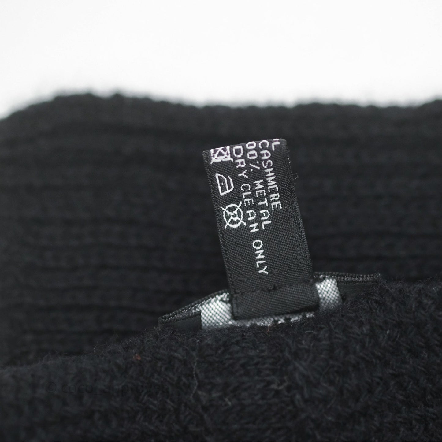 Chanel Chain Logo Scarf Wool Cashmere Black