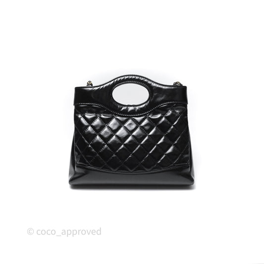Chanel 31 Mini Black Shiny Lambskin Gold Hardware