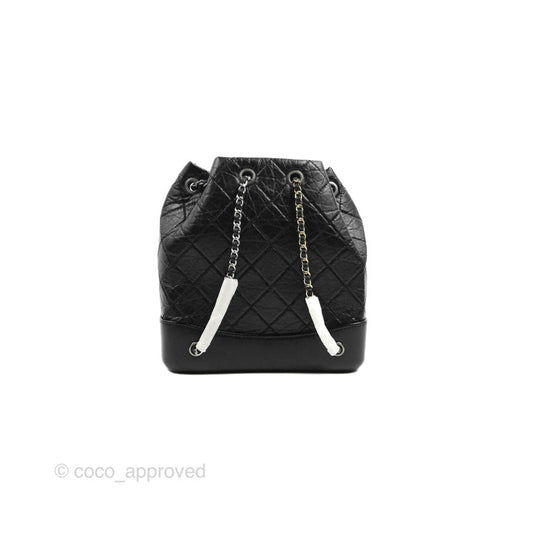 Chanel Small Gabrielle Backpack Black Aged Calfskin