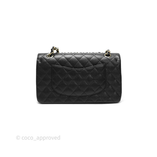 Chanel Classic M/L Medium Flap Quilted Black Caviar Gold Hardware
