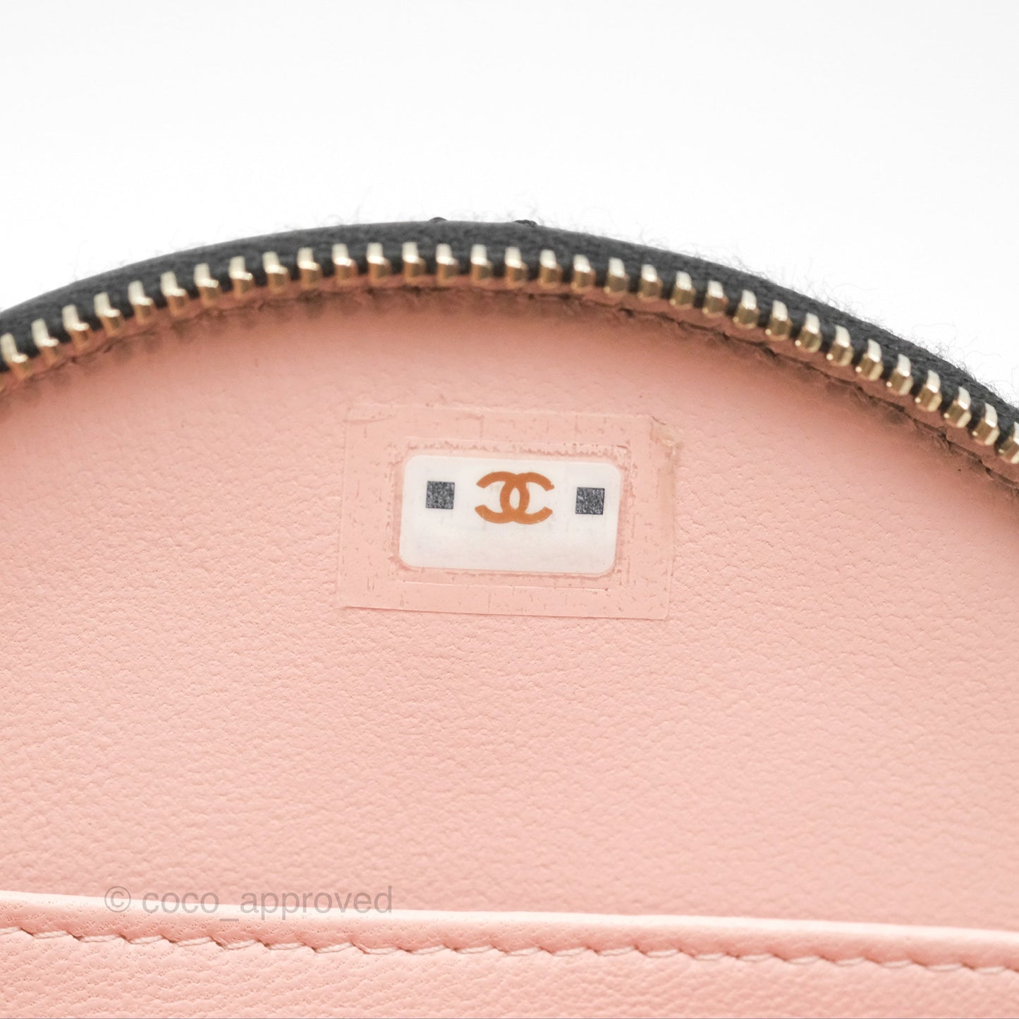 Chanel Mini Round Vanity Bag Handle With Care Black Glazed Lambskin 22C