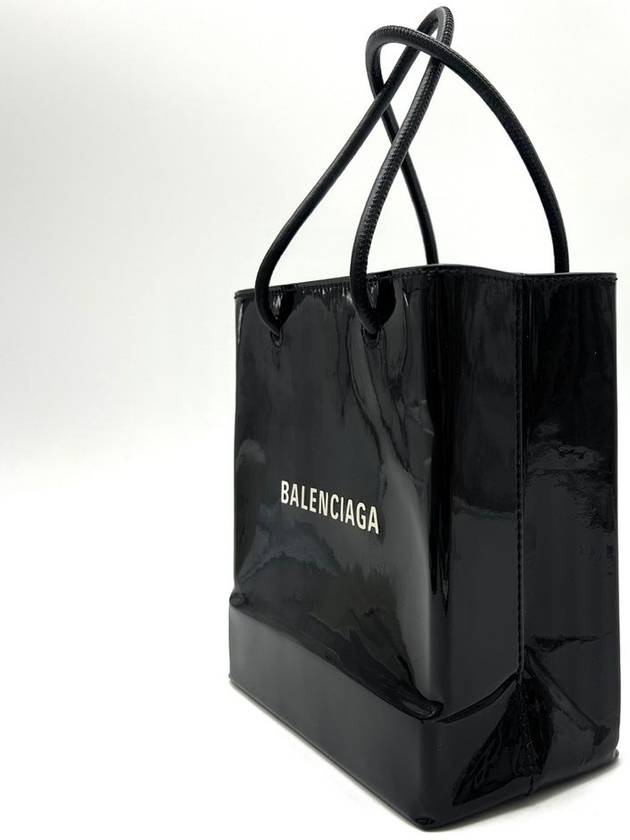 Luxury Balenciaga Square patent tote bag XXS 572411