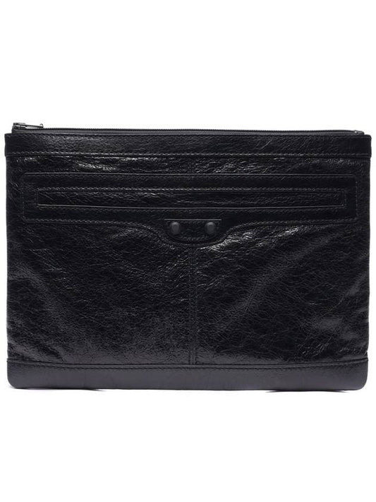 Luxury Balenciaga Classic Clip Clutch Bag Black