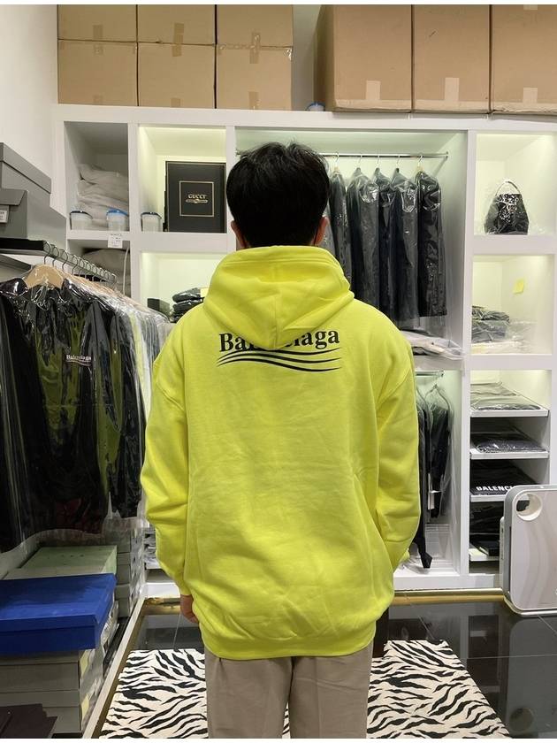 Luxury Balenciaga Wave Logo Hoodie Sweatshirt Neon Yellow
