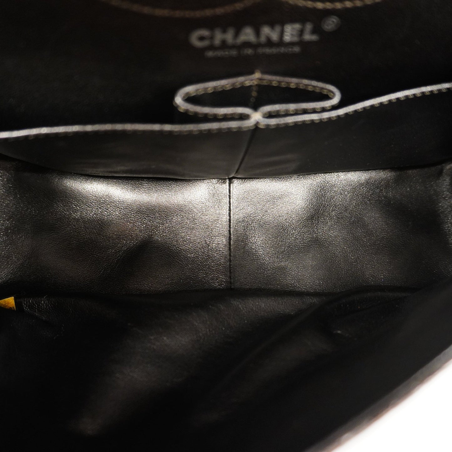 CHANELAuth 2.55 W Flap W Chain Lambskin Women's Patent Leather Shoulder Bag