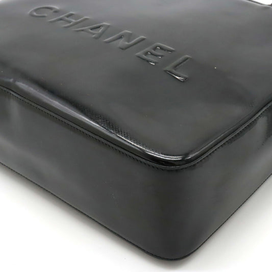 Luxury Chanel tote bag shoulder enamel patent leather black