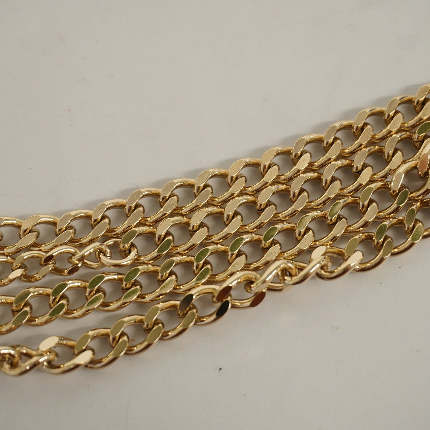 CHANELAuth Chain Belt Gold Metal Women's Chain Belt Gold