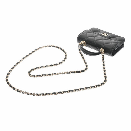 Luxury Chanel matelasse chain shoulder black ladies lambskin bag