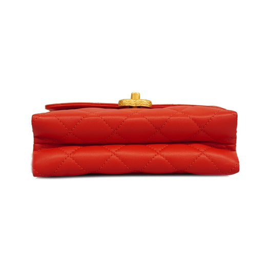 CHANEL Matelasse Chain Shoulder Women's Leather Shoulder Bag Red Color
