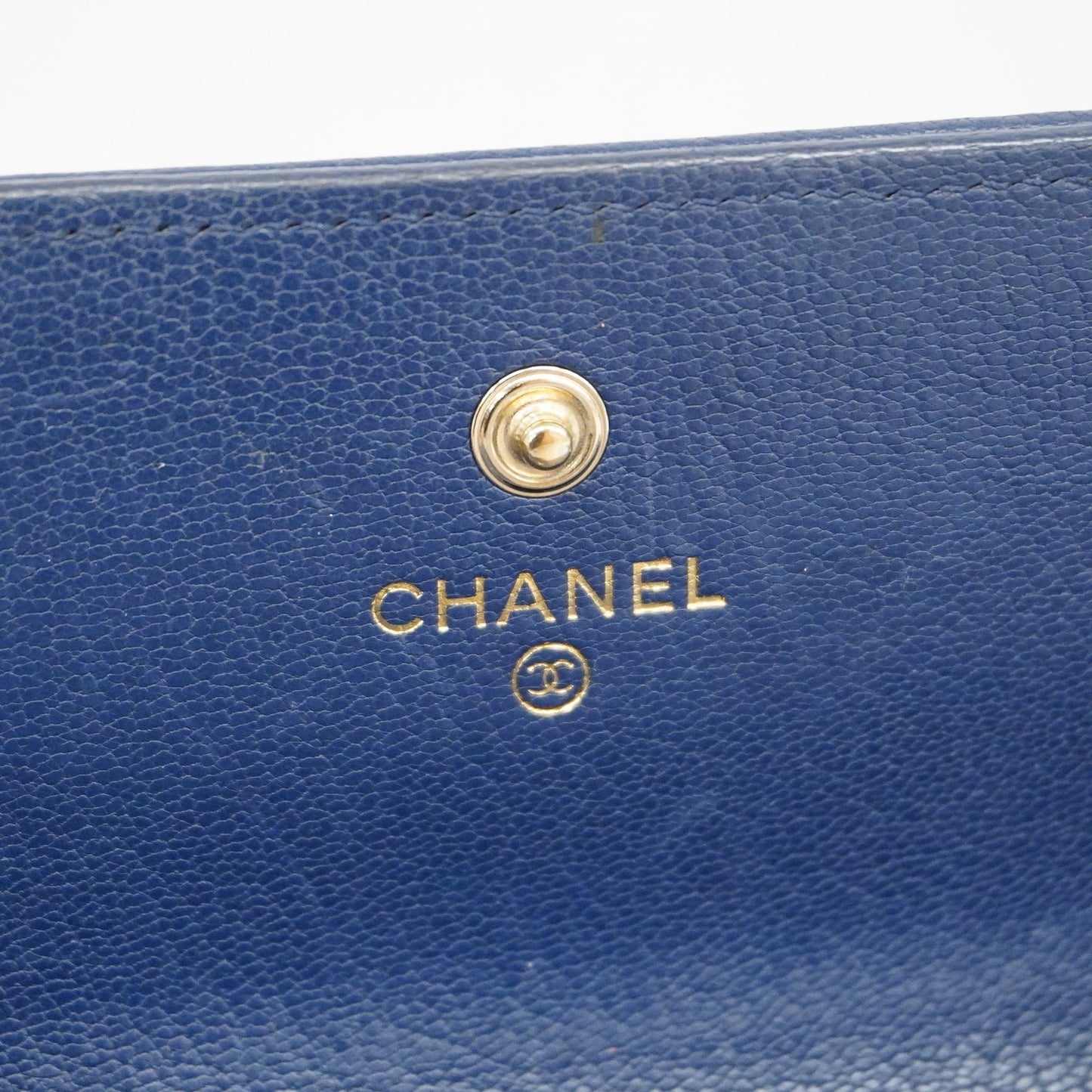 Luxury Chanel Bi-fold Long Wallet Gold Hardware Navy