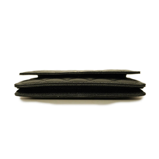 CHANEL Matelasse Chain Shoulder Gold Hardware Caviar Leather Black