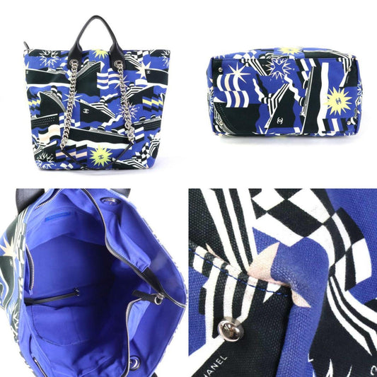 Luxury Chanel Handbag Shoulder Bag 2019 Cruise Collection Canvas Blue Multicolor Ladies