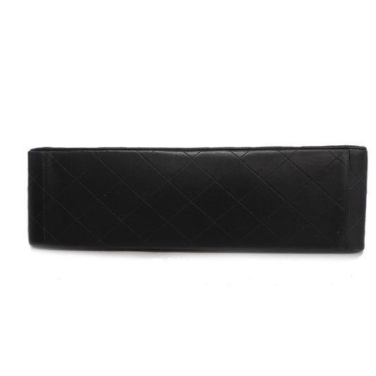 CHANEL Big Matelasse W Chain Women's Leather Shoulder Bag Black