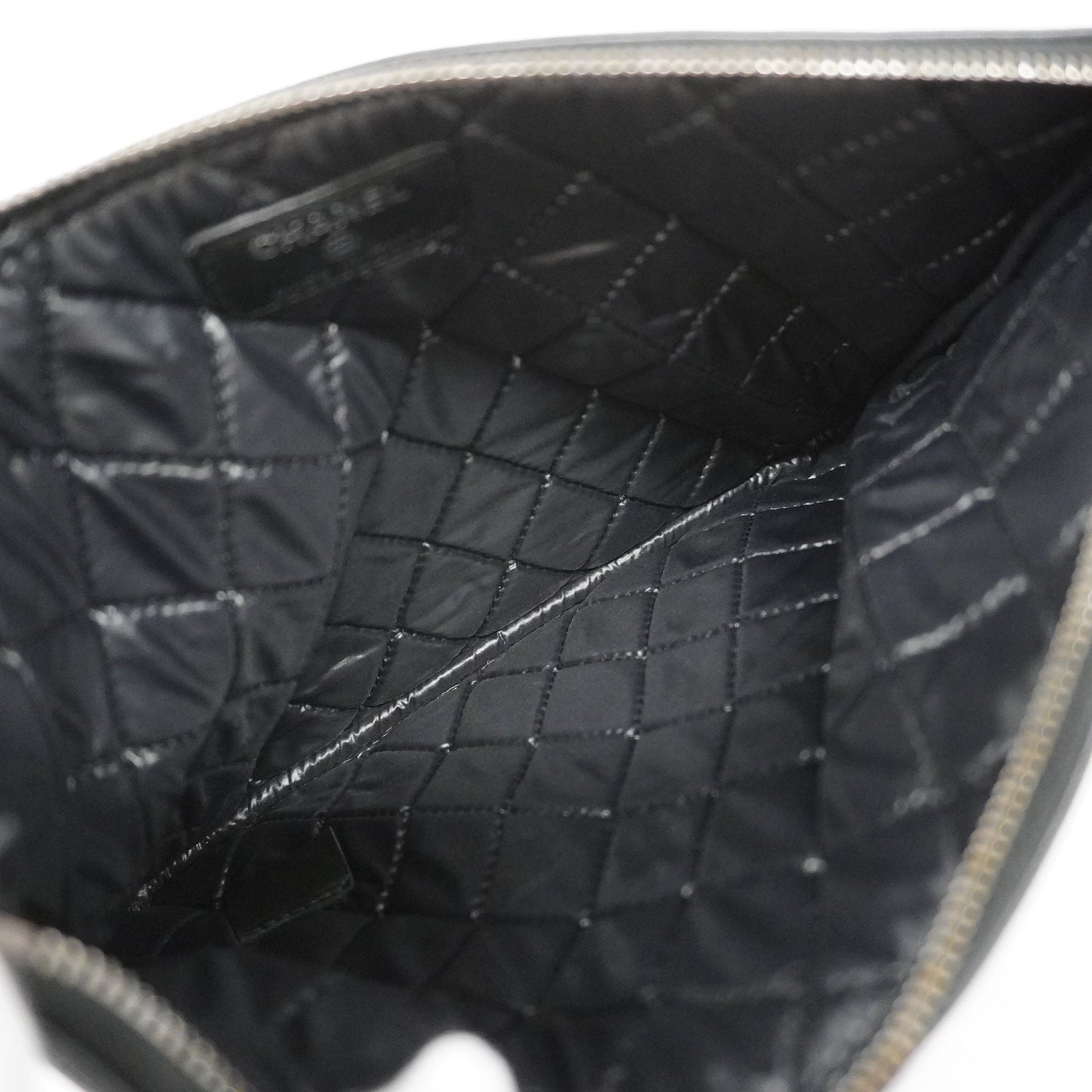 Luxury Chanel Matelasse Women's Leather,Patent Leather Clutch Bag Black