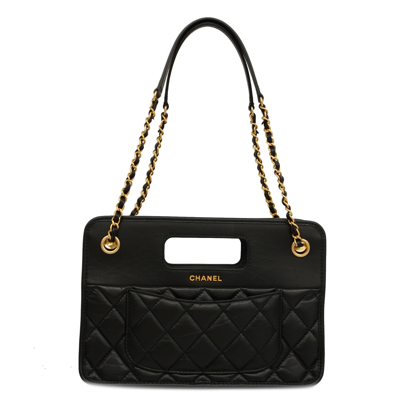 CHANEL Matelasse Chain Shoulder Lambskin Women's Leather Shoulder Bag Black