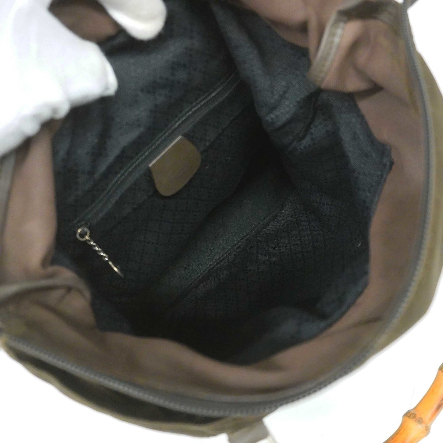 Luxury Gucci Bamboo Handbag 000 1998 0508 Women's Nylon Canvas Handbag Brown