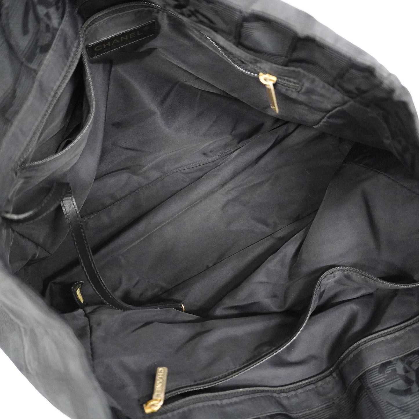 Luxury Chanel New Travel Line Tote Bag Women's Nylon Canvas Tote Bag Black