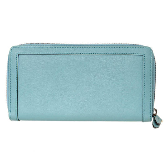 Luxury Gucci bamboo long wallet turquoise 658634