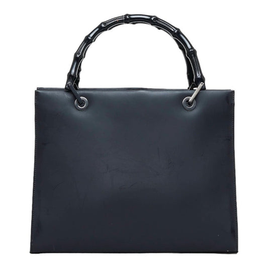 Luxury Gucci Bamboo Handbag Tote Bag 0021016 Black Leather Ladies