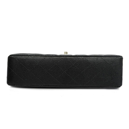 CHANEL Matelasse W Flap W Chain Women's Caviar Leather Shoulder Bag Black
