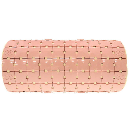 Luxury Chanel Duffle Bag Plastic Leather Pink White 6th Series Handbag