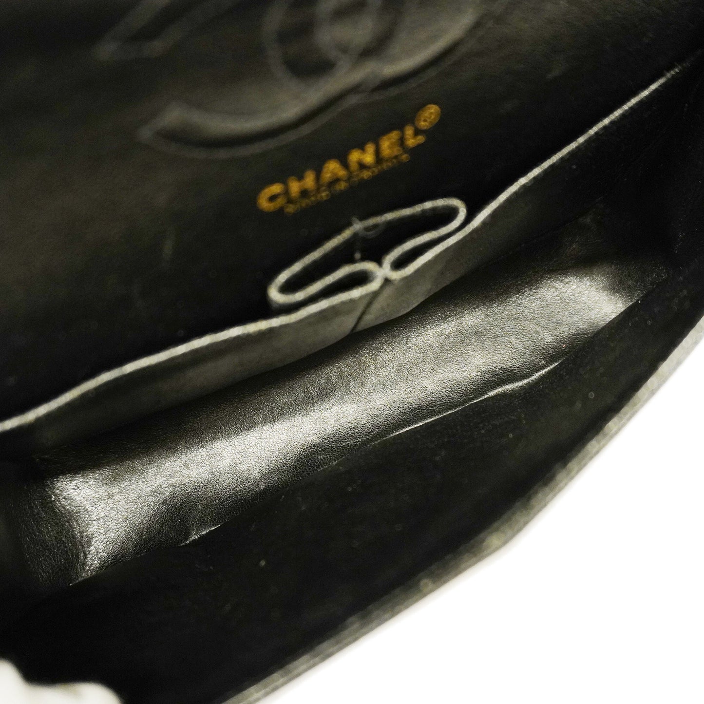 CHANELAuth Big Matelasse W Flap W Chain Women's Caviar Leather Shoulder Bag