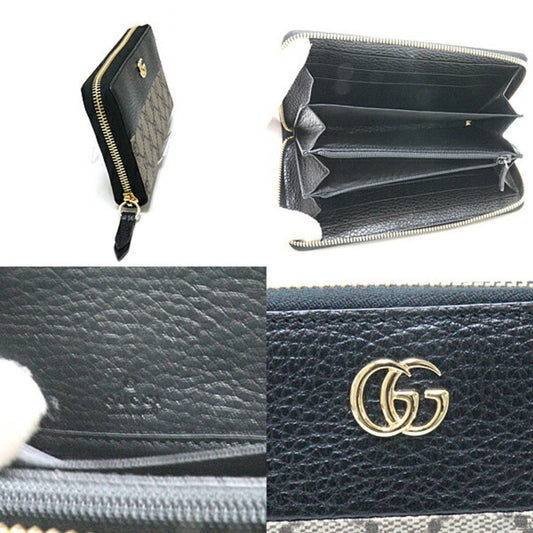 Luxury Gucci GG Marmont zip around round long wallet double G 456117 17WAG 1283