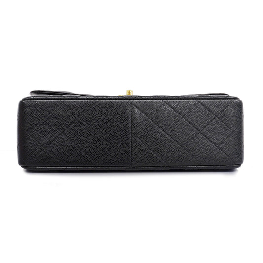 CHANEL Big Matelasse W Flap W Chain Women's Leather Shoulder Bag Black