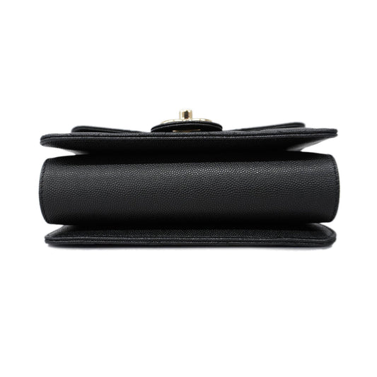 CHANEL Matelasse Chain Shoulder Women's Caviar Leather Shoulder Bag Black