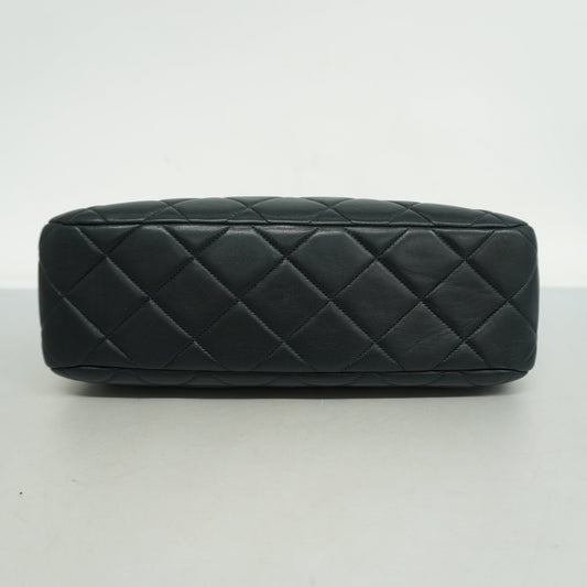 CHANEL Matelasse Handbag Women's Leather Handbag Navy